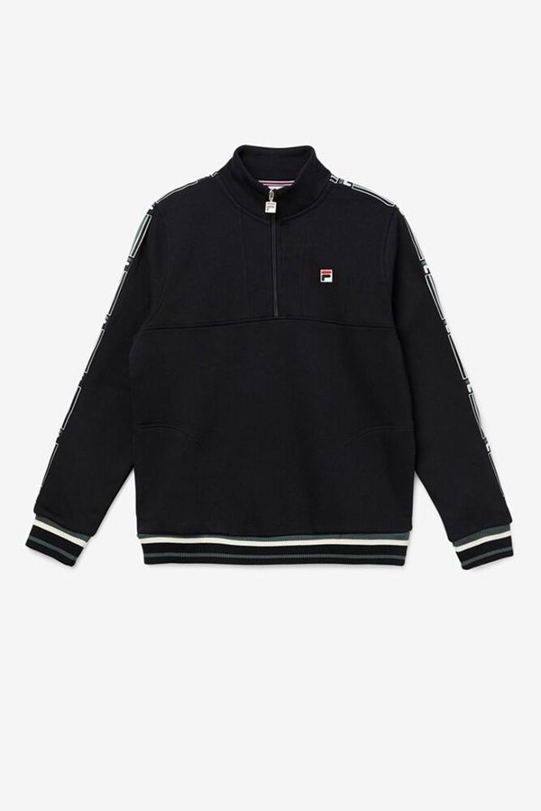 Fila Mikiny Panske Čierne - Murray Half-Zip Fleecový Pulóver Vypredaj - Slovakia 73681-MLCU